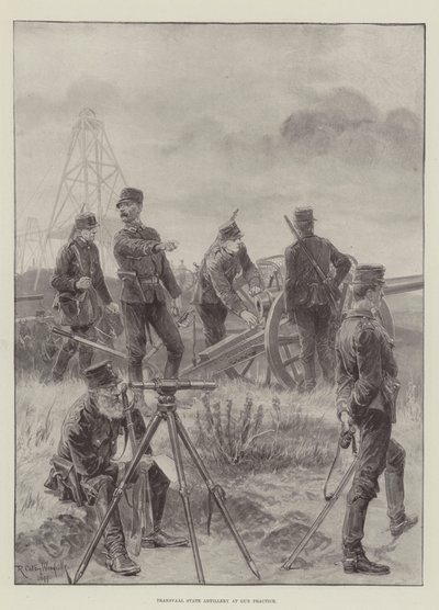 Transvaal State Artillery at Gun Practice by Richard Caton Woodville junior
